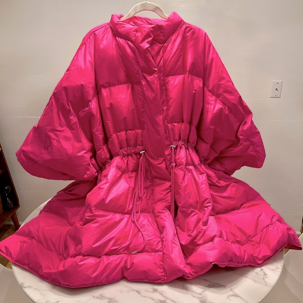 Cynthia Rowley bright pink puffer jacket